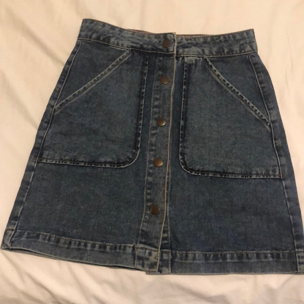 Denim button up skirt